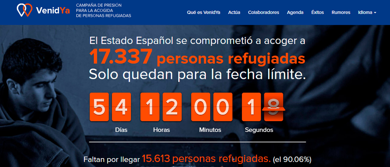 Refugiados: Campaña “Venid ya”