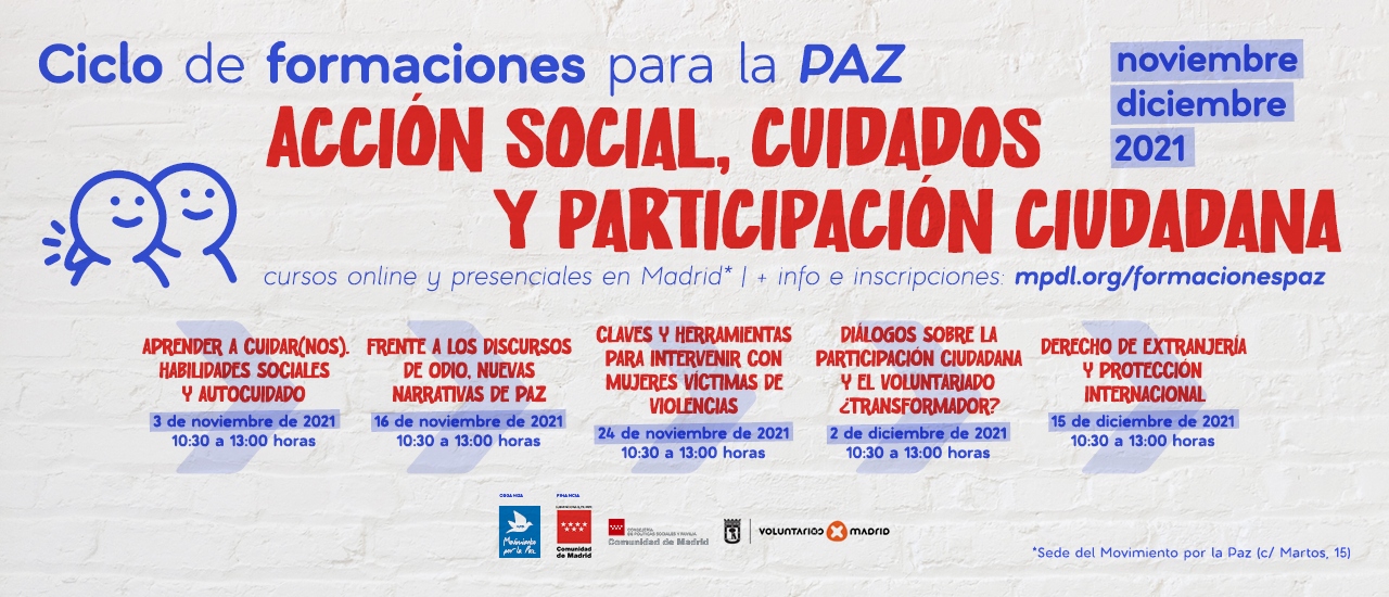 Ciclo de Formaciones para la Paz: acción social, cuidados y participación ciudadana